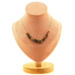 Pierres et Min&eacute;raux. Collier 10 perles Pietersite des USA. Chaine en acier inoxydable Collier femmes, hommes. Taille personnalisabl