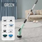 Juhtmeta kaheotstarbeline elektriline puhastushari koju, autosse, k&ouml;&ouml;ki ja vannituppa 9-in-1 Cleansing Kit (English Version) roheline