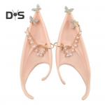 1 paar p&auml;kapikuk&otilde;rvu, lateksist Cosplay teravatipulisi k&otilde;rvasid Elven Fairy Pixie k&otilde;rvar&otilde;ngaste ja helmekettidega kost&uuml;&uuml;mipeo meigitarvikute jaoks punane