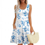 Naiste suvekleidid Taskutega varrukateta p&auml;ikesekleidid L