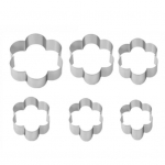 6 tk. S&uuml;damek&uuml;psise l&otilde;ikurite komplekt roostevabast terasest t&auml;hekujulised lillekujulised l&otilde;ikurid k&uuml;psetisteks Heart