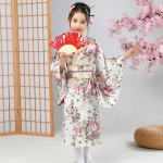 Laste Jaapani kimono traditsioonilised kost&uuml;&uuml;mid t&uuml;drukutele Cos Performance tr&uuml;kitud Yukata &ouml;&ouml;s&auml;rk algkooli&otilde;pilaste etendusfoto kost&uuml;&uuml;mid 150 valge