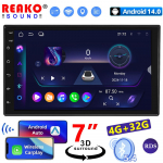 2 din 7 9 10 tolline Android 14 Carplay Auto Raadio Multimeediam&auml;ngija Navigatsioon GPS Stereo VW Ford Nissan Kia Honda Toyota jaoks 4 core 4GB+32GB CP