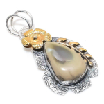 Imperial Jasper 925 Sterling Silver Jewelry Two Tone Pendant 2.09 q1d13