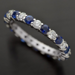 Hecheng Moekas Naiste Sinise Tsirkooniga Sillutatud S&otilde;rmus - Euroopa ja Ameerika Stiilis Ehted. Size 7 plaatina