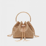 Suvine teemant-rhinestone &auml;mbrikujuline crossbody k&auml;ekott kuld