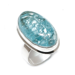 Natural Crack Crystal Gemstone 925 Sterling Silver Jewelry Ring Size 8 d2z73