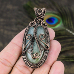 Aquamarine Handmade Copper Wire Wrap Jewelry Pendant 2.76 d7f94