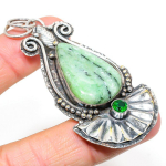 Swiss Green Opal, Diopside 925 Sterling Silver Gift Pendant 2.96 o6w33