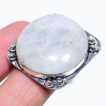 Rainbow Moonstone Handmade 925 Sterling Silver Jewelry Ring Size 9 n1y62
