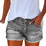 &Uuml;hev&auml;rvilised perforeeritud taskutega l&uuml;hikesed p&uuml;ksid Naiste teksad L must