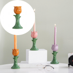 Candle Holder Candlestick for Taper Candles 5.8 inch Decorative Nordic Flower Shape Pillar