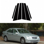 6 tk l&auml;ikivmustad piilarikatted sobivad Mercedes-Benz C-klassile (W203) 2001-2006 2007 Ukse Akna Liistu Dekoratiivne Kleebis Kate must