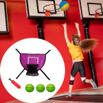 Trampoline Basketball Hoop Attachment Soft Goal Easy to Install Accessories Green Basketball