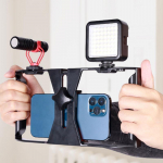 Videokaamera puuri stabilisaatori kinnitushoidik k&auml;eshoitav raam, filmiseade Vlog telefon