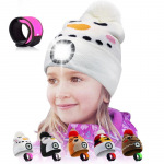 Laste LED-m&uuml;ts USB-laetav esilaterna m&uuml;ts LED-k&auml;ev&otilde;ruga Talvine soe kootud &ouml;&ouml;valgusm&uuml;ts sobib telkimiseks Jooksmiseks K&otilde;ndimiseks 20*18cm valge