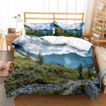 Altai M&auml;ed Kuningas Kuninganna Tekikate Loodusmaastik Voodipesu Komplekt Metsaj&auml;rve Maastik Tekikate Pol&uuml;ester Tekikate Kate 135x200cm 2pcs