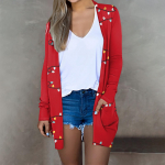 Naiste mood vabaaja j&otilde;ulutr&uuml;kis keskmise pikkusega kardigan-jakkmantel L