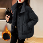 Naiste talvine polsterdatud jope, suur suurus, paks polsterdus, moejope XXXL veinipunane v&auml;rv