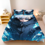 Jujutsu Kaisen Voodipesukomplekt Jaapani Kuulus Anime Tekikottide Komplektid Tekk Voodipesu &Uuml;heinimese Kahekohaline Kuningas &Uuml;ksik Suurus Dropshipping Kingitus 135x200cm&set black