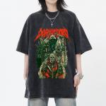 Jaapani Anime Dorohedoro Kaiman Vintage Pesitud T-s&auml;rk Mehed Naised Lahedad Manga Graafilised T-s&auml;rgid Gootiline &Otilde;udus T-s&auml;rk &Uuml;lesuurusega XL black