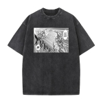Anime ONE PUNCH MAN Saitama Naljakas graafiline tr&uuml;kitud T-s&auml;rk Meeste Naiste Pestud Puuvillased T-s&auml;rgid Suures suuruses Tee Harajuku Meeste T-s&auml;rk 3XL gray