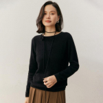 Qinghe 100% puhas ka&scaron;miir naiste kampsun - &Uuml;lipehme luksuslik talvine pullover XL must