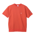 Champion L&uuml;hikeste varrukatega &uuml;mara kaelusega punane fliisvoodriga ja logoga tikandiga meeste dressipluus, Basic, C3-Z020, telliskivipunane, &uuml;hepunktiline red