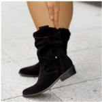 Moodsad Talvised Uue Stiili Populaarsed Naiste Moodsad Saapad Suured Madalad Kontsad 40-43 Suede Pahkluusaapad Naistele Pruunid Pikad Saapad Zapatos Mujer 34