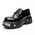 Platvorm Derby kingad Meeste ni&scaron;i raudpeaga kvaliteetsed vabaaja nahast kingad Briti k&otilde;rgendatud suure peaga kingad 2989-J 44 must