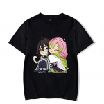 Naljakas Kanroji Mitsuri Iguro Obanai multika tr&uuml;kiga T-s&auml;rk paarile, lahtine, l&uuml;hikeste varrukatega, &uuml;mara kaelusega topp, anime vabaaja s&auml;rk, T-s&auml;rgid 3XL