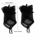 Gooti l&uuml;hikesed mustad kindad, naiste Harajuku pits, pulm, halloween, lolita kleit, v&otilde;rk, marli, vibu, varrukas, v&otilde;rkkindad must