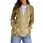 Naiste kapuutsiga dressipluusid Trendikad topid Vabaaja s&uuml;gisemood Pikkade varrukatega taskutega pusa Pullover Kerge XXL kuld