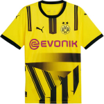 Puma Borussia Dortmund Retro Spordimoe Logo T&auml;ht &Uuml;mmarguse kaelusega L&uuml;hikeste varrukatega Jalgpallis&auml;rk Meeste Topid Must Kollane 77568001 S