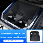 BMW X3 G45 2025+ jaoks Silikoonist Auto Keskkonsooli Joogitopsihoidja Traadita Laadimisalus Kaitsealus Auto Vaip Autotarvikud must