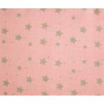 Coupon de tissu DIY - Etoile rose et taupe 50 x 140 cm