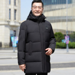 Hanemantel Paksutatud Meeste Keskmise pikkusega Talvemantel Keskealistele ja Eakatele Soojas hoidmiseks Hanesuledest Jope 5XL
