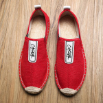 Linased Meeste vabaajajalatsid Loaferid Meeste Lamedad Kudumine Kalurijalatsid Meeste K&auml;sitsi valmistatud Jalatsid Espadrillid Elegantsed s&otilde;idujalatsid Meeste 38 punane