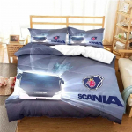 Scania Veoki Logo Voodipesukomplekt Poisid T&uuml;drukud &Uuml;hekohaline Kuninganna Suurus Tekikott Padjap&uuml;&uuml;r Voodi Lapsed T&auml;iskasvanud Mood Kodutekstiil 70x133cm 2pcs