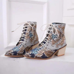 Uued Paksude Kontsadega Paelad Naiste Kingad Tikitud 35-43 Suurused Mood Retro Soojad L&uuml;hikesed Saapad Botas Femininas 38 gray