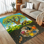 V&auml;ikese muti pildiga koomiksivaip elutuppa, magamistuppa, diivanile, uksemati kaunistuseks, diivanilaua piirkonda, libisemiskindel p&otilde;randamatt kingituseks 80*120cm