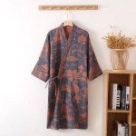 Tr&uuml;kitud hommikumantel meestele Puuvillane kimono meeste vannimantel kevadiseks ja suviseks s&uuml;giseseks Puuvillane pikk stiil Meeste kimono hommikumantel S sinine