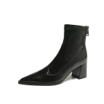 S&uuml;gis- ja talvemood terava otsaga keskmise kontsaga k&otilde;hnad elastsed saapad Prantsuse l&uuml;hikesed saapad Naiste saja &uuml;hekordsed saapad 39 pruun