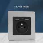 Seinavalgusti L&uuml;litipaneel Retro L&uuml;litiga 1-4 &Uuml;henduskohta 2-suunaline EL H&otilde;behall Harjatud Roostevaba Teras Vana L&uuml;liti Pistikupesa USB-laadimisega