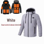 Meeste nutikas soojendusega talvejakk kapuutsiga - soe, p&uuml;siva temperatuuriga, k&uuml;lmakindel puuvillane mantel 4XL gray