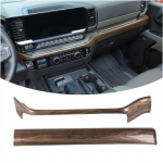 Wood Grain Middle console cover Dashboard Decor Trims For Chevy Silverado +