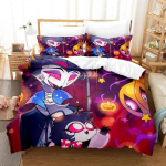 Anime Stolas Helluva Hazbin Hotellid Boss voodipesukomplekt poisid t&uuml;drukud, kaks &uuml;heinimesevoodit, kuninganna tekikott Padjap&uuml;&uuml;r, voodi, lapsed, t&auml;iskasvanud EU single(135x200cm)