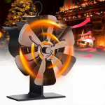 6 teraga Soojusj&otilde;ul t&ouml;&ouml;tav ahjuventilaator, k&otilde;rge temperatuuritaluvus, isek&auml;ivitav puuk&uuml;ttega ahi kaminaventilaator Fireplace fan must