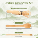 6 tk Matcha teekomplekt kinkekarbis - Keraamiline kauss Vispli/K&uuml;hvli hoidja Bambusest matcha vispel Teek&uuml;hvel S&otilde;el - Matcha valmistamise t&ouml;&ouml;riistade komplekt