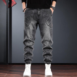 Meeste Ameerika Retro Plaastert&ouml;&ouml;tlusega Pestud L&otilde;tse L&otilde;ikega Denim Jooksup&uuml;ksid M